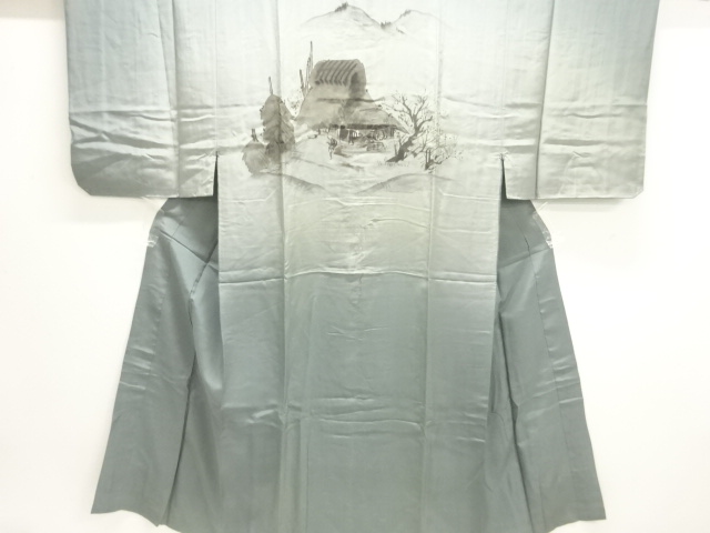 JAPANESE KIMONO / ANTIQUE MENS JUBAN / SILK / WATERMILL